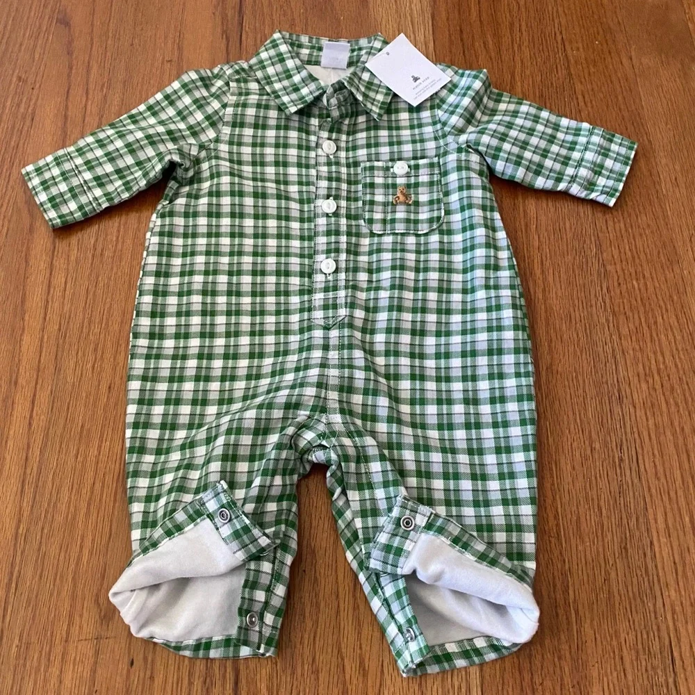 GAP Green Plaid Overall One Piece